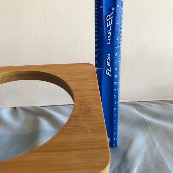 Elevated Cat Dog Pet Ceramic Food Bowls w Bamboo Stand 15 Degree Tilted #F11 - Picture 5 of 5